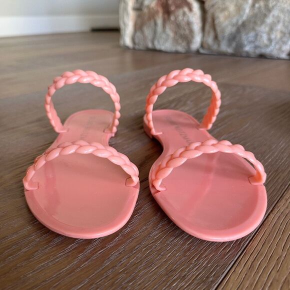 STUART WEITZMAN Braida Sawyer Jelly Sandal In Apricot - Picture 4 of 9